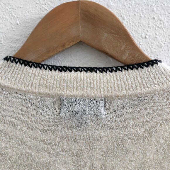 MONROW Boucle Knit Stripe Sweater Size Small - Picture 5 of 12